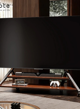 CABTE可移动电视支架大尺寸低趴电视艺术支架落地推车75/85/100寸