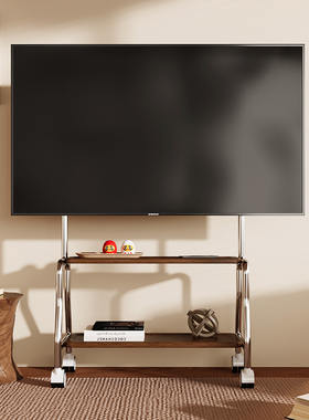 CABTE电视移动支架不锈钢落地推车带轮挂架客厅小户型电视柜55/75