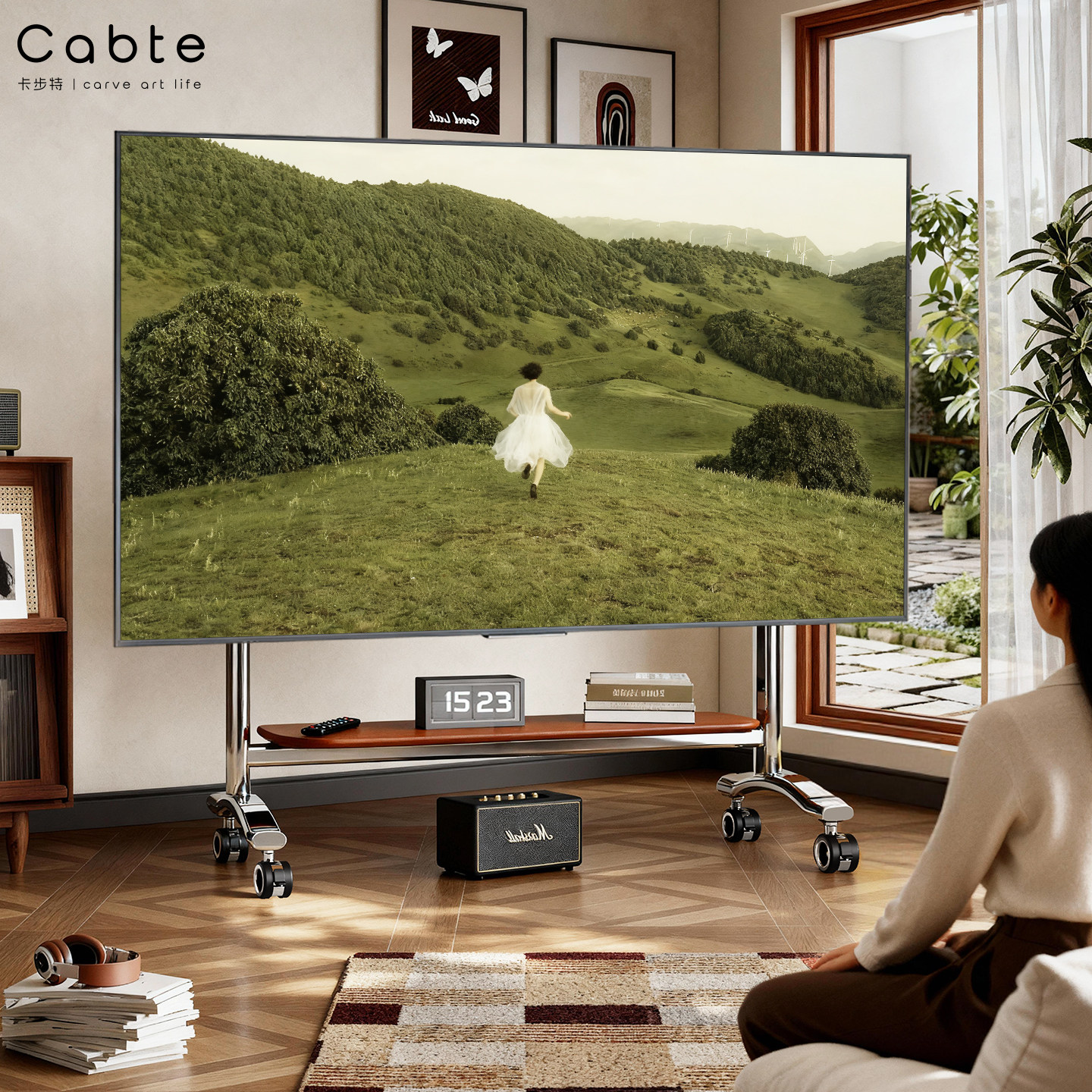 大尺寸不锈钢电视推车55-100英寸