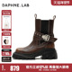 DAPHNE LAB方糖切尔西靴新款 复古美拉德风厚底增高切尔西骑士短靴