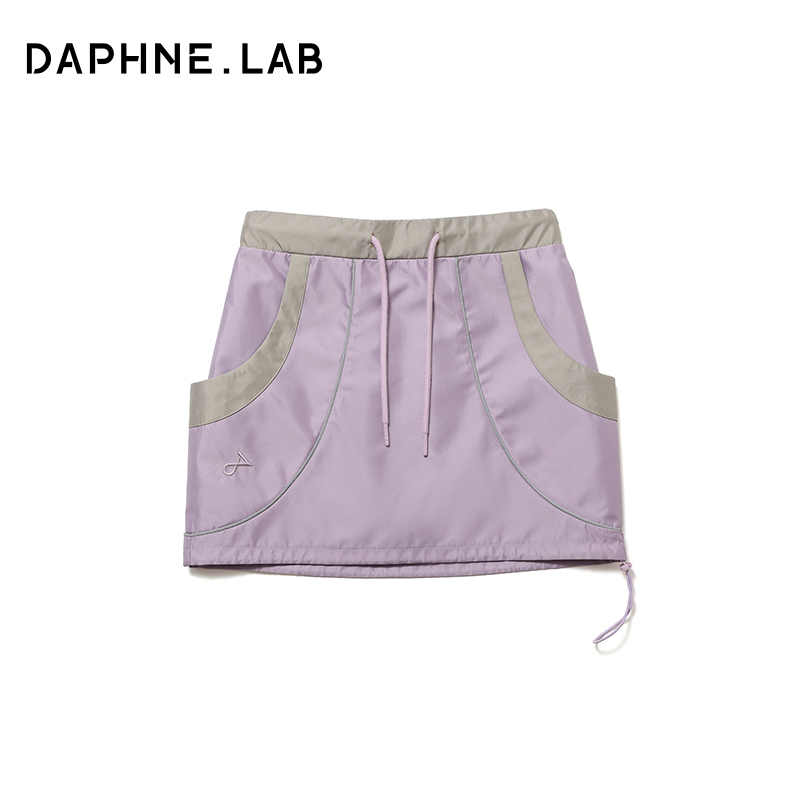 DAPHNELAB 机能运动感短裙梭织弧形拼接半裙
