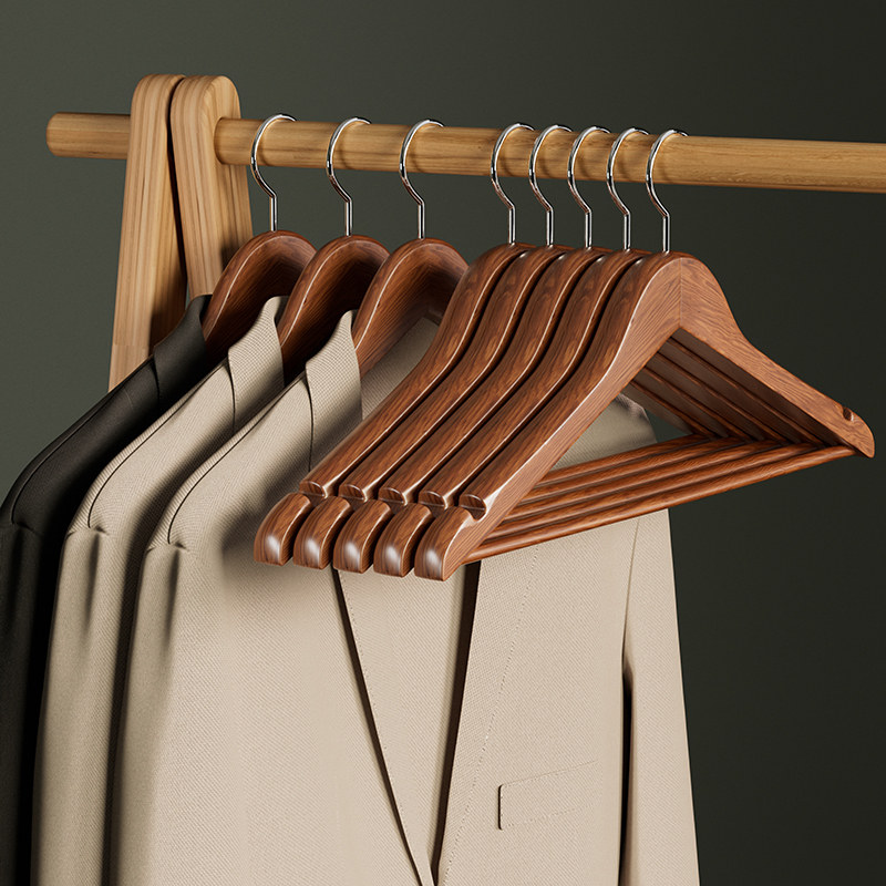实木衣架家用挂衣无痕防肩角衣撑