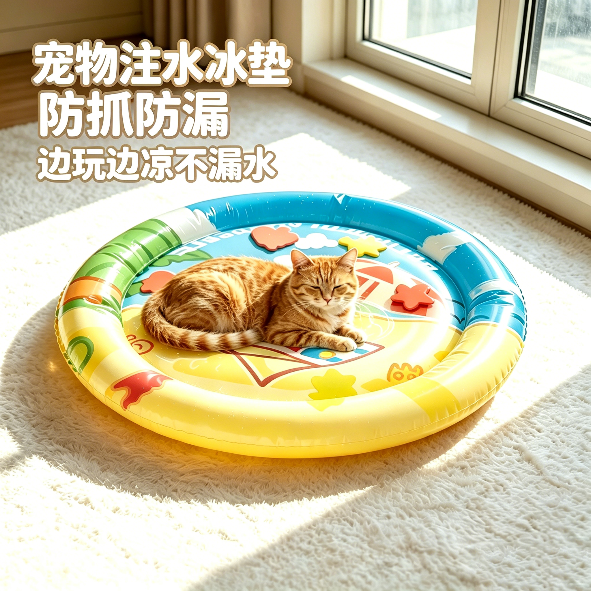 宠物水床猫咪夏季注水冰凉垫防猫抓冰窝充气垫子狗窝夏日凉窝睡垫