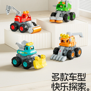 汇乐玩具车儿童工程车队男孩宝宝挖掘机推土机惯性滑行模型玩具车