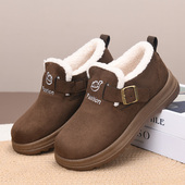 女加绒保暖防滑勃肯雪地靴加厚防寒妈妈鞋 冬季 老北京棉鞋 厚底棉靴