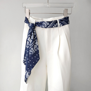 藏蓝色长条丝巾腰带配牛仔裤裙子女2025新款腰间配饰丝带收腰神器