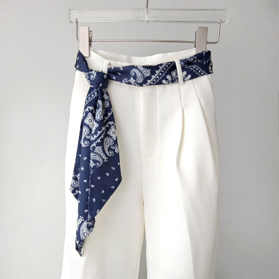 藏蓝色长条丝巾腰带配牛仔裤裙子女2025新款腰间配饰丝带收腰神器