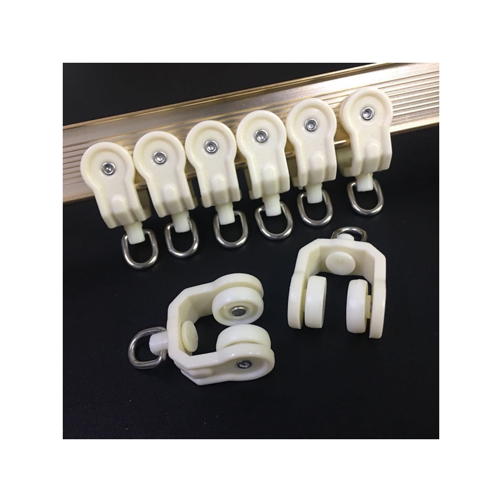 窗帘滑轨卡扣老式滑动挂钩扣环导轨配件滚轮直轨弯轨走轮子辅料钩