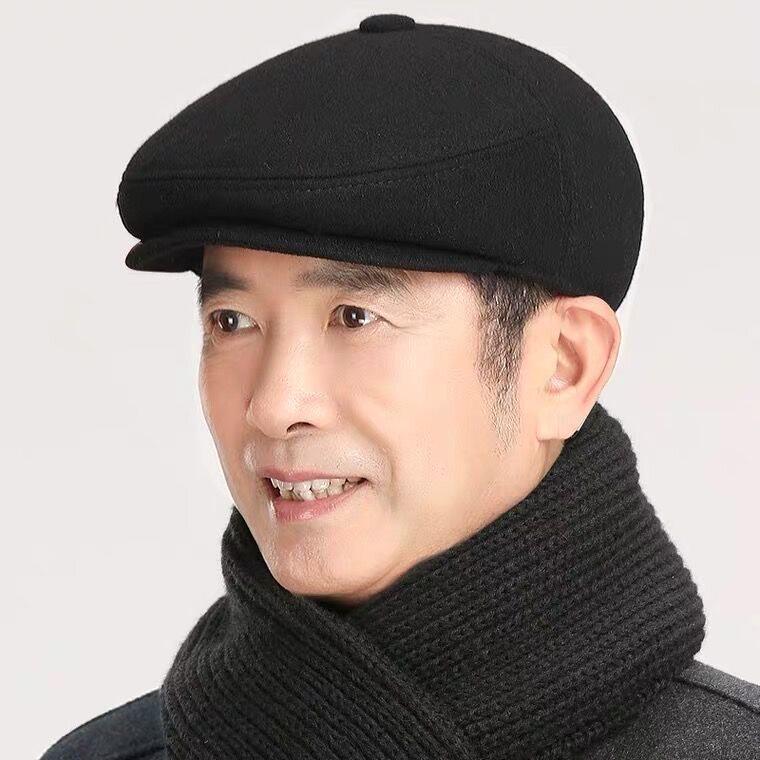 老人帽子男冬季保暖护耳朵中老年人前进帽爸爸爷爷鸭舌帽老头棉帽