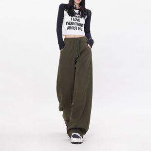 休闲香蕉弯刀卫裤 女高腰显瘦阔腿裤 女 无须运动裤 worxurnn