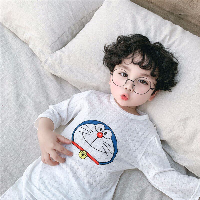 儿童家居服春夏季薄款短袖套装纯棉小童空调服夏装宝宝睡衣潮