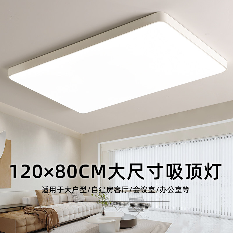 大尺寸客厅灯简约现代大气灯具120Dcm大厅大灯会议室极简风吸顶灯