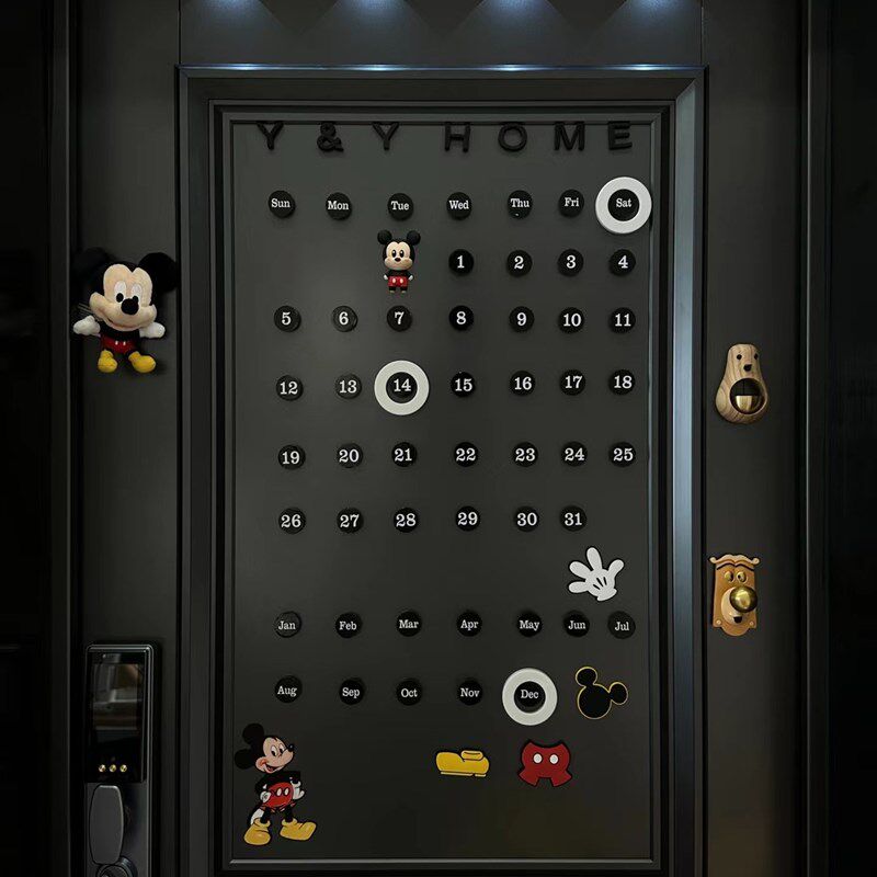 DIY入户c门改造磁吸中古万年历冰箱磁铁日历计划表墙贴创意桌历