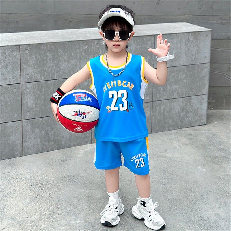 男童夏装套装2025新款速干儿童篮球服中小童夏款男孩运动两件套潮