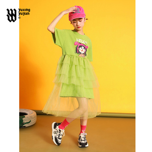 女童夏季连衣裙2025新款儿童夏日多巴胺穿搭公主裙女孩网纱裙子