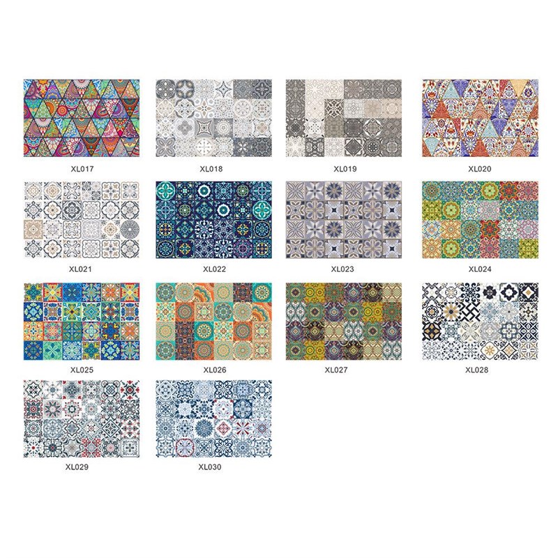 墙贴挡小窟窿新款复古花纹瓷砖贴卧室客厅壁纸小图案装饰画可移除图片