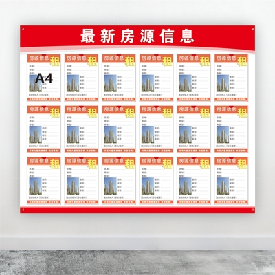 房产房屋中介房源展板广告牌公告挂式展示牌形象R信息展示墙公示