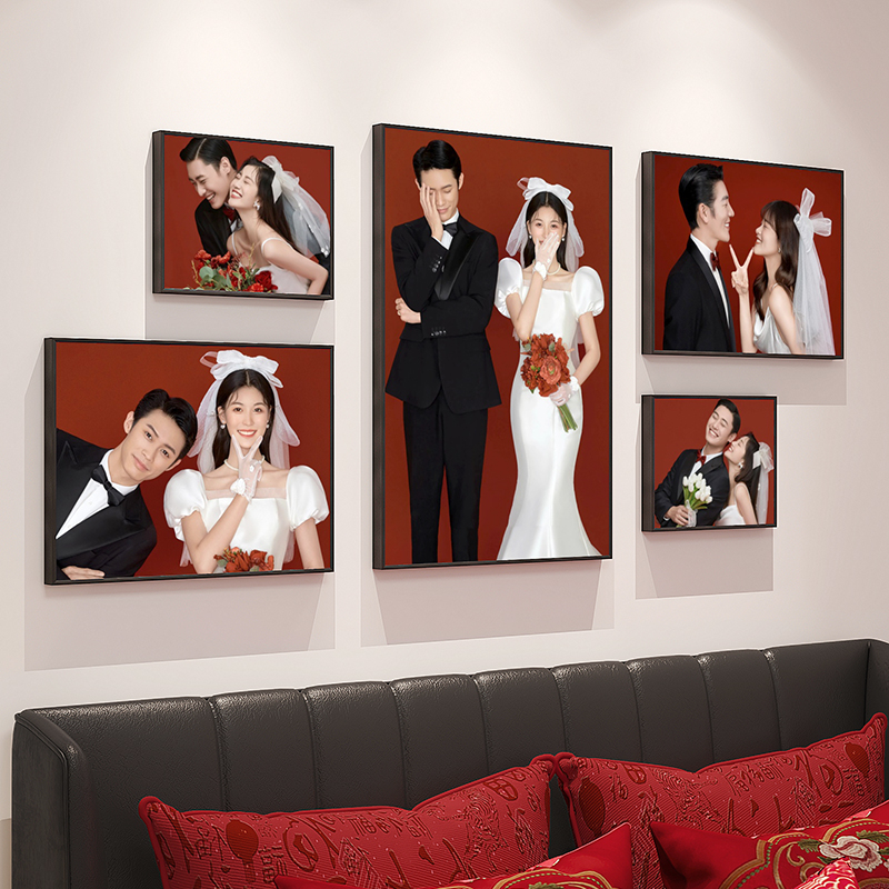 定制照片b挂墙冲印婚纱照结婚照全家福相框组合照片墙相片打印加