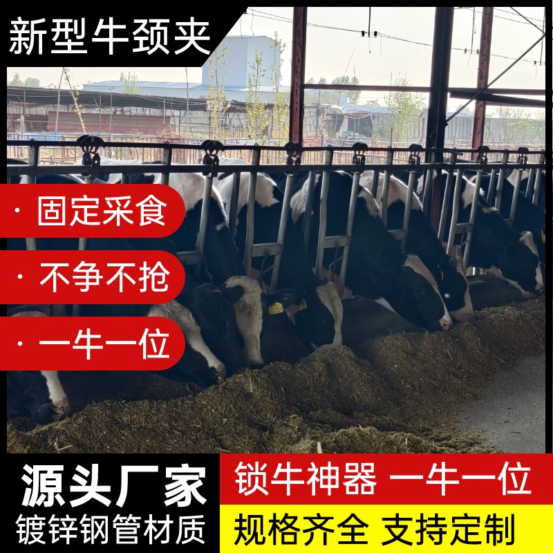 牛颈夹双开单开活动位镀锌材x质牛颈枷牛夹加厚限位栏牛颈夹配件
