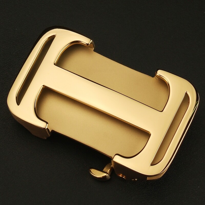 内穿自动扣男士皮带扣头不锈钢裤带腰带卡子3.5cm内径商务款3.8cm