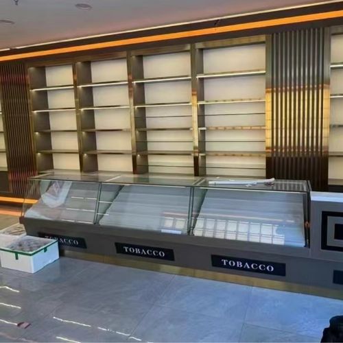 定制超市柜台便利店货架陈列柜实木酒柜商场烟酒展示柜Z红酒柜白