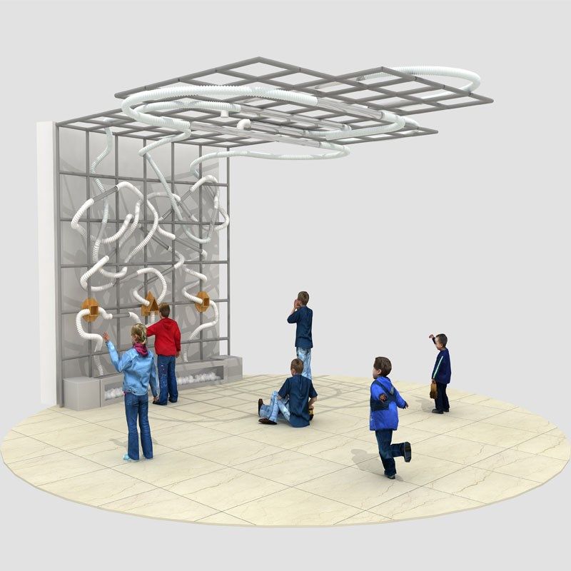 大型儿童乐园球乐堡球室内吹球吹丝巾益智球墙面管道齿轮游戏设备