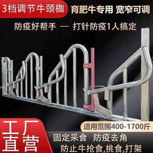 3档可调节斜边式牛颈枷新款圆形牛颈夹斜边牛劲夹自锁牛颈夹脖夹