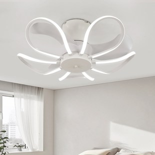 卧室风扇灯创意简约现代餐厅主卧房间吊扇灯具家用一体电扇吸顶灯