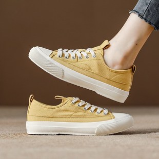春夏爆款今年流行的软底帆布鞋女2025新款透气舒适百搭休闲板鞋女
