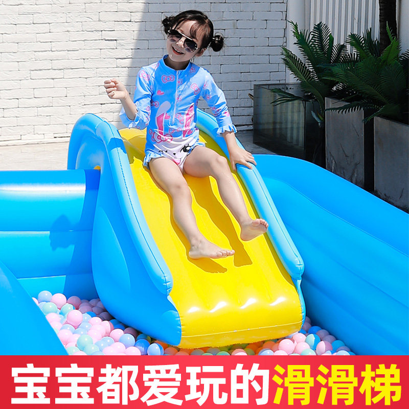 充气滑滑梯可搭配游泳池使用小孩儿童充气玩具室内户外游乐园