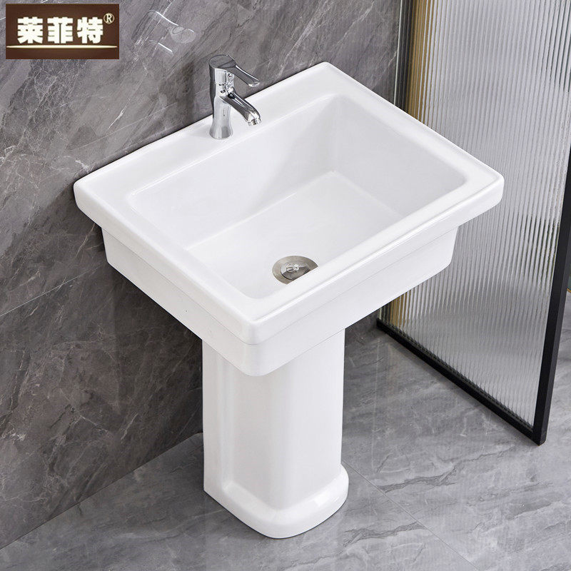 阳台立柱洗衣盆陶瓷家用方型落地柱式新品洗衣槽庭院水池淘洗菜盆