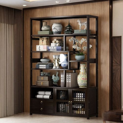 博古架非实木茶柜置物架多层收纳架新中式茶叶展示柜多宝阁陈列柜