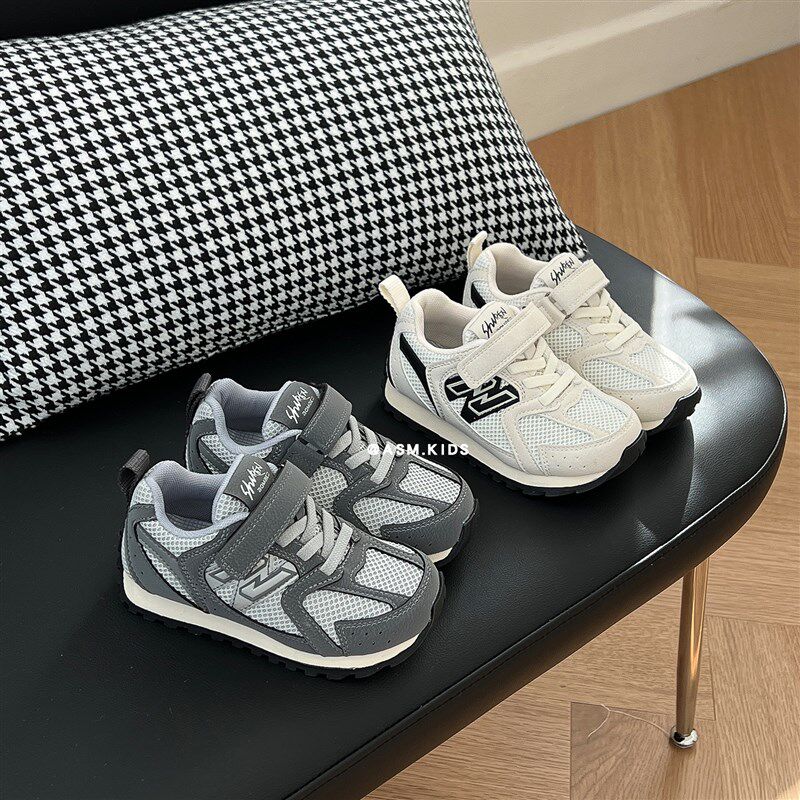 女童板鞋2024年春季新款儿童网面真皮透气运动鞋男童软底休闲鞋子
