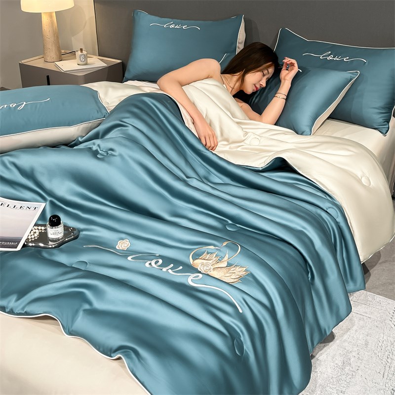 2025新款冰丝夏凉被可水洗空调被四件套夏季单双人凉感夏天薄被子