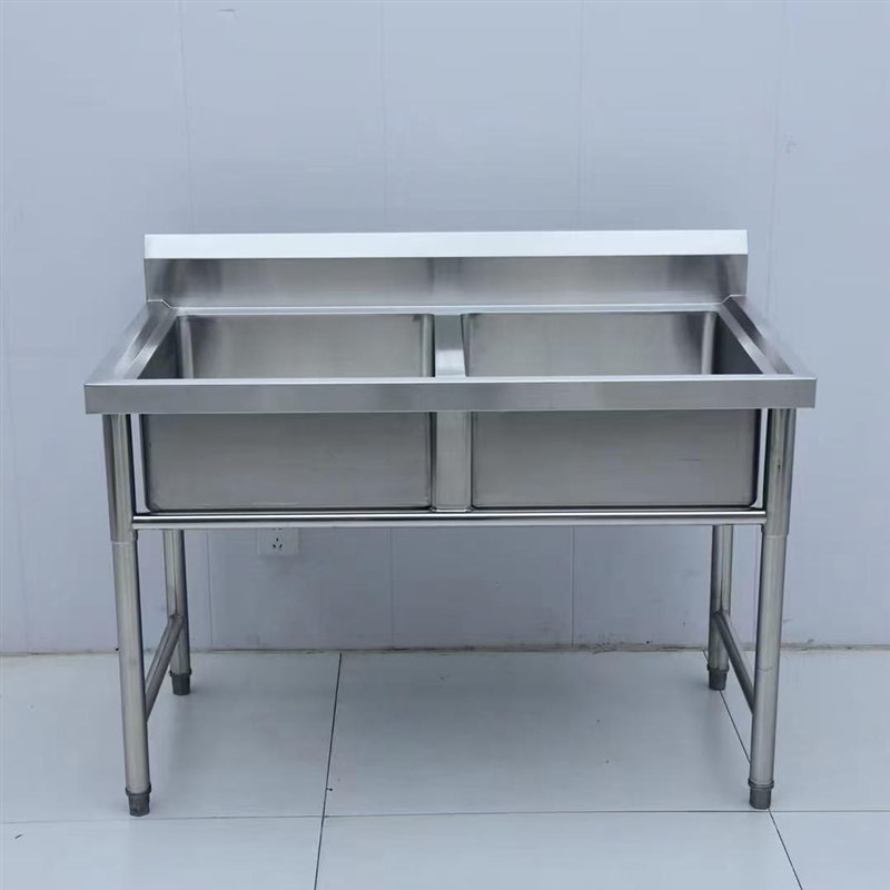 厨房落地式单双三眼水池饭店洗菜池洗碗盆学校餐饮商用不锈钢水槽