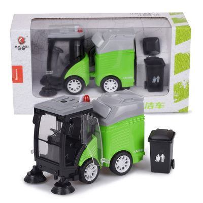 儿童清扫车玩具合金小汽车模型扫地道路清洁车耐摔可开门带垃圾桶