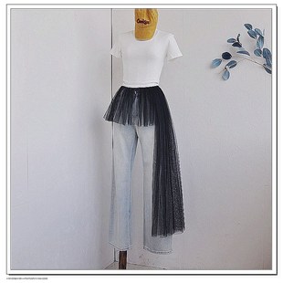 设计感小众松紧腰不规则罩裙腰封裙网纱蕾丝屁帘裙帘围裙叠穿短款