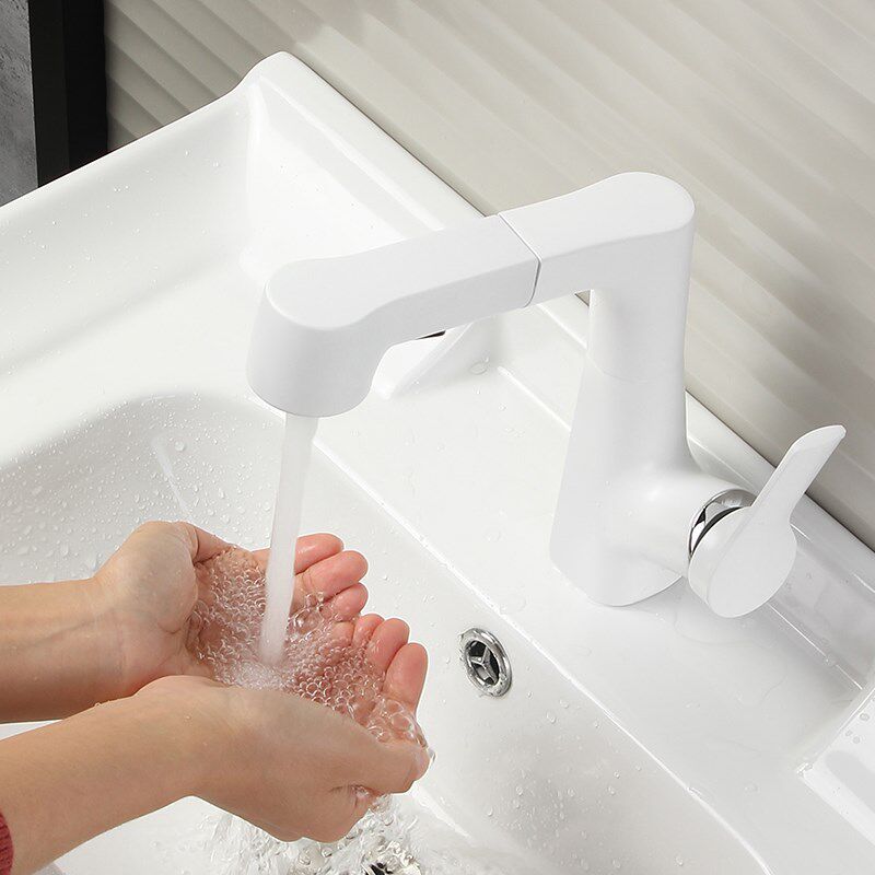 洗手盆升降水龙头双孔卫生间冷热龙头洗脸盆面盆全铜抽拉式龙头