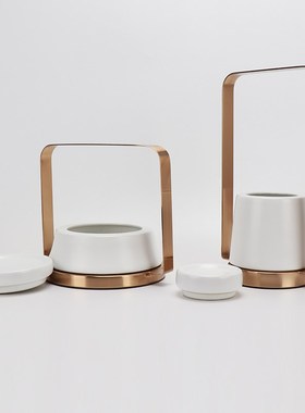 现代新中式铁艺陶瓷罐摆件样板房间电视酒柜客厅书房玄关软装饰品