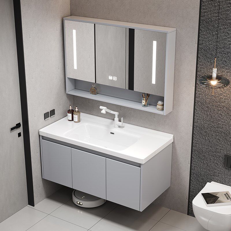 2025新款橡木烤漆浴室柜陶瓷一体盆卫生间洗手洗脸盆柜组合卫浴柜