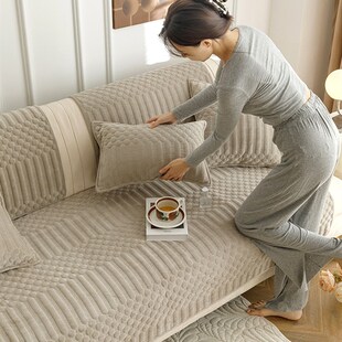 高档毛绒沙发垫2024q新款四季通用加厚夏季皮沙发专用防滑套罩坐