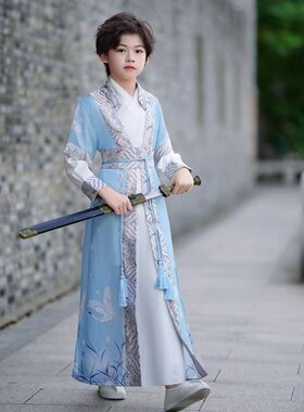 汉服男童夏款2023新款儿童古装男孩中国风夏装古风武侠客唐装夏季