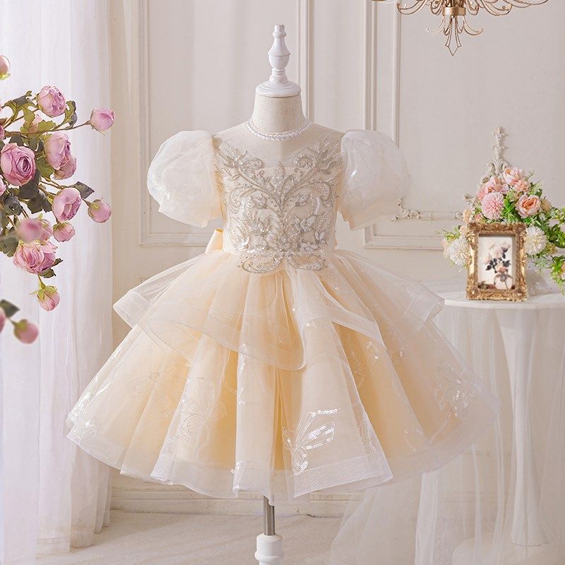 公主裙女童高端礼服儿童钢琴演奏演出服十岁生日女孩轻奢小众裙子