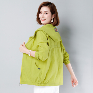 中年防晒服女2023年新款妈妈防晒衫夏季大码透气防晒衣薄款短外套