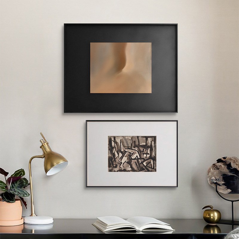 法式中古风装饰画复古组合挂画感抽J象摆件玄关墙饰客厅餐厅图片