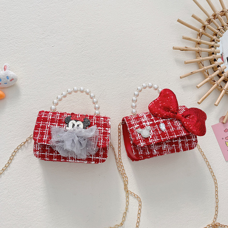 儿童新年红色包包宝宝拜年包新款洋气小女孩单肩包女童斜挎包手拎