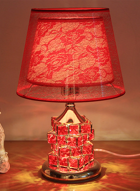 结婚台灯婚房床头灯卧室新婚长明命灯喜庆红色新娘陪嫁灯一对礼物