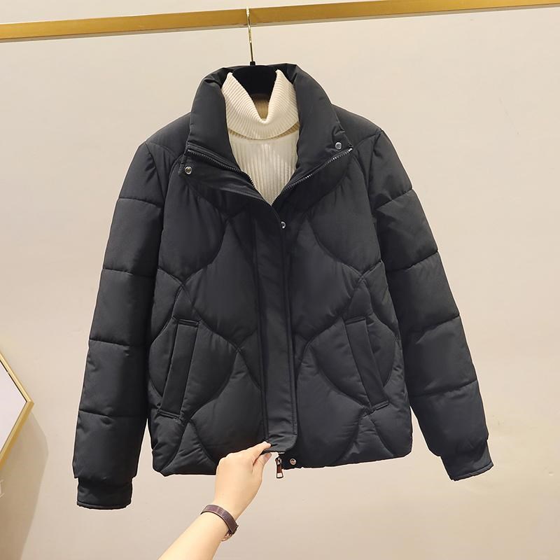 羽绒棉服女短款2024新款韩版冬季棉衣女小个子宽松厚立领棉袄外套