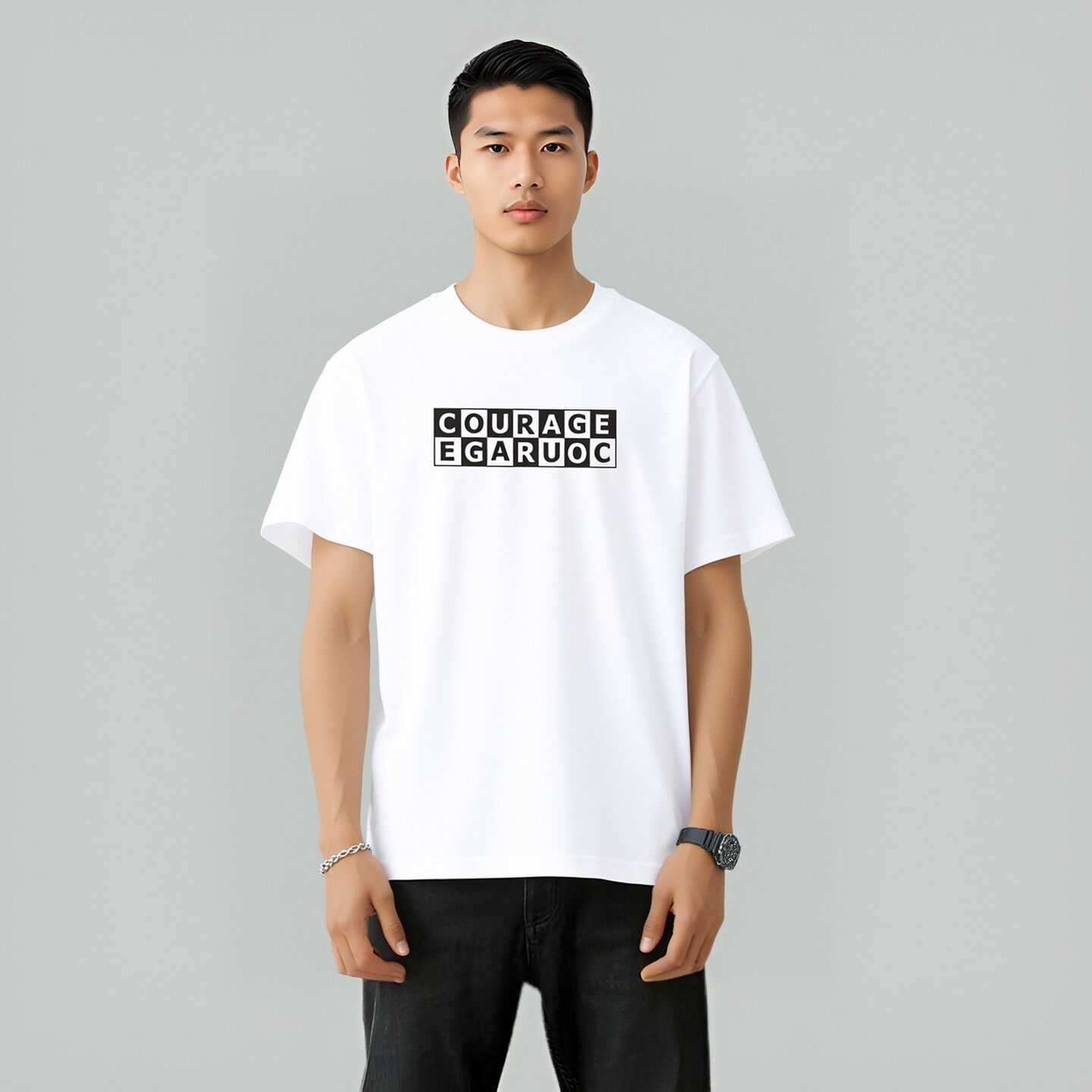 潮牌短袖简约通勤男士百搭不挑健身宽松短袖T恤轻松驾驭风格