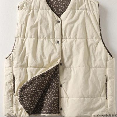 覆古夹棉外穿马甲女冬休闲大码叠穿无袖坎肩加厚保暖内搭马夹上衣